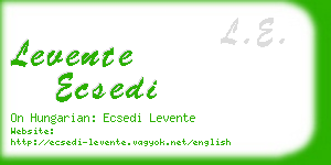 levente ecsedi business card